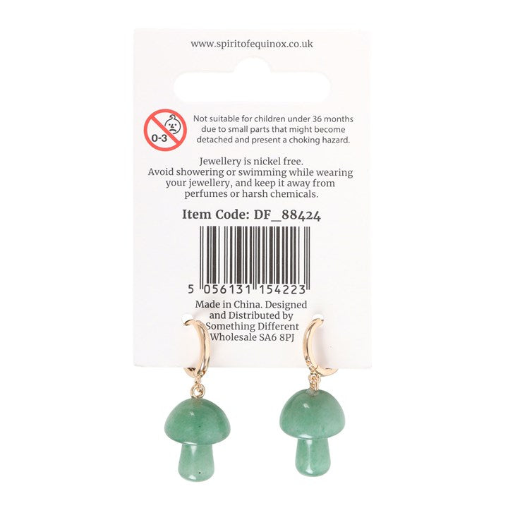 Aventurine Mushroom Earrings