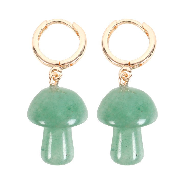 Aventurine Mushroom Earrings