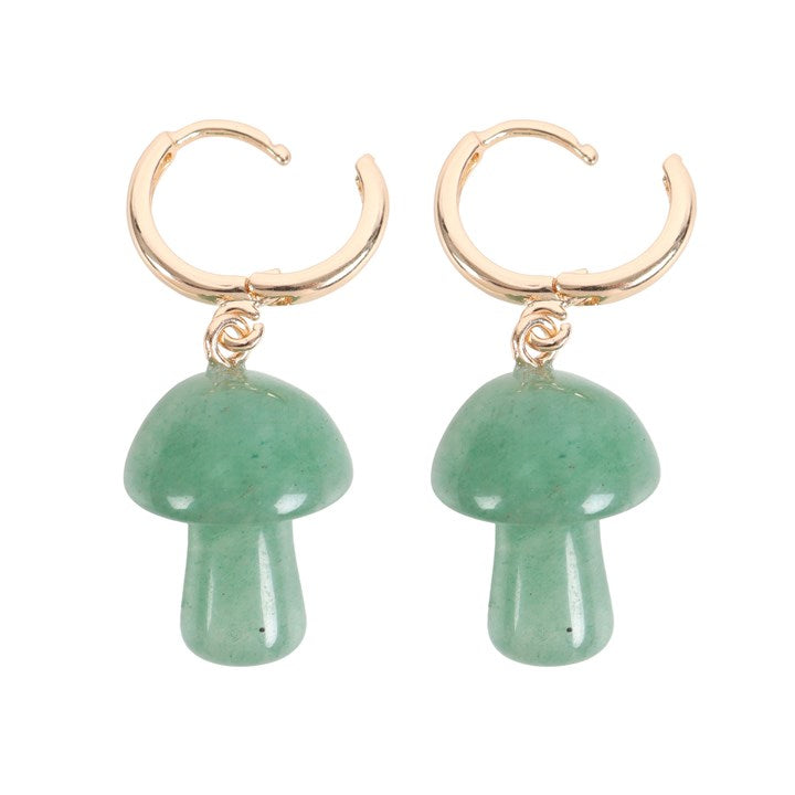 Aventurine Mushroom Earrings