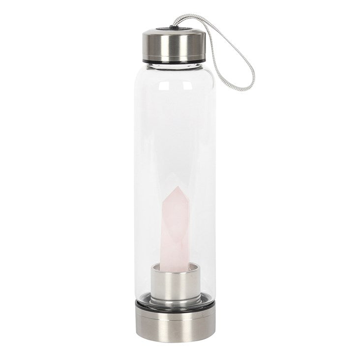 Rose Quartz Glass Water Bottle