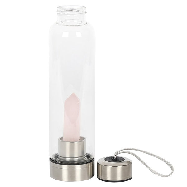 Rose Quartz Glass Water Bottle