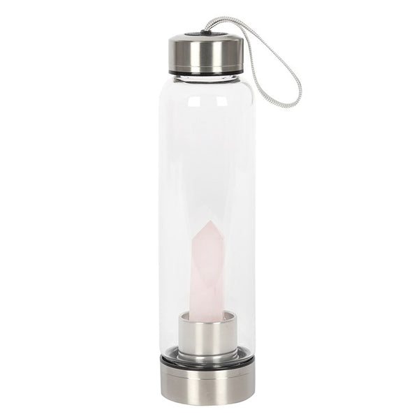 Rose Quartz Glass Water Bottle