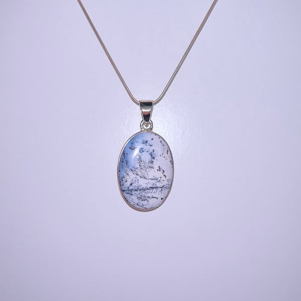 Dendritic Agate Pendant & Chain