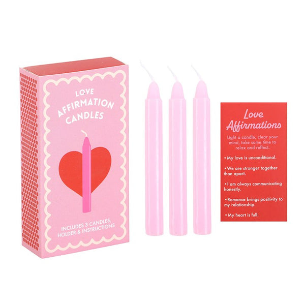 Set of 3 Love Affirmation Candles in Box