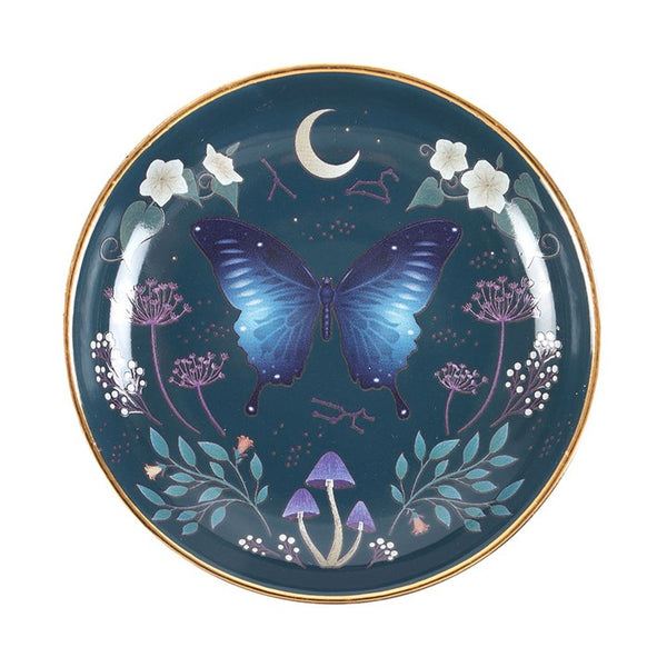 Round Midnight Moth Trinket Tray