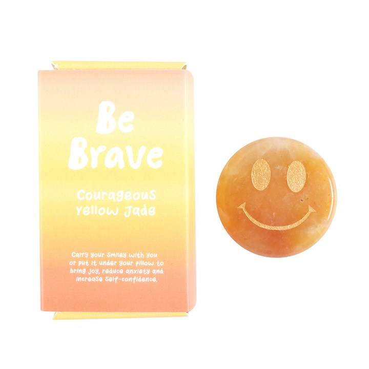 Be Brave Yellow Jade Happy Face