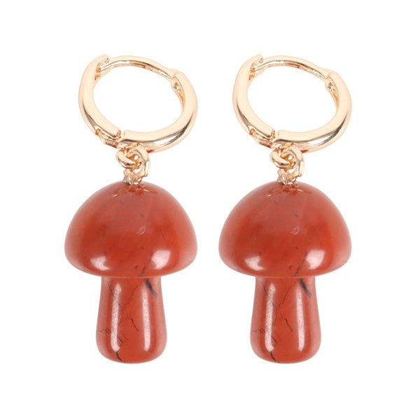 Red Jasper Mushroom Earrings