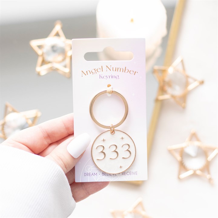 333 Angel Number Keyring