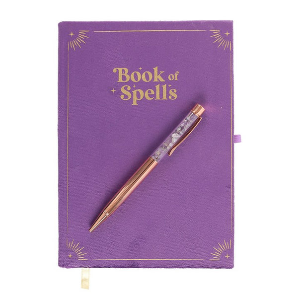 Book of Spells Journal with Amethyst Pen