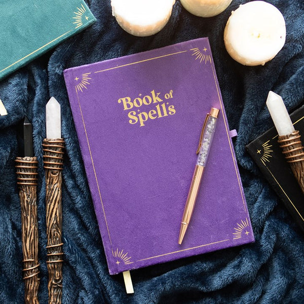 Book of Spells Journal with Amethyst Pen