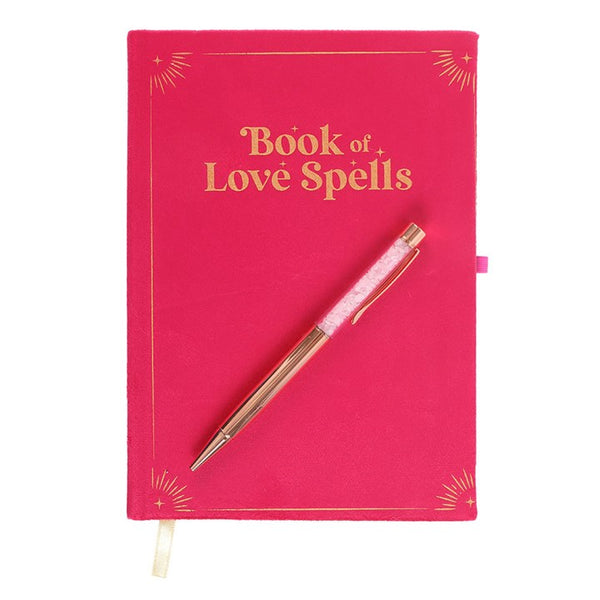 Book of Love Spells Journal with Rose Quartz Pen