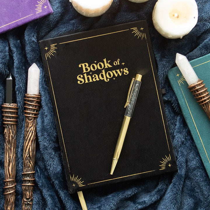 Book of Shadows Journal with Black Obsidian Pen