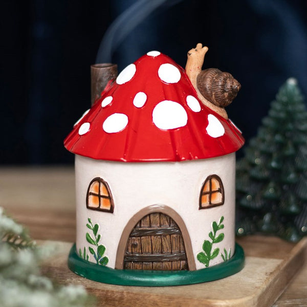 Mushroom House Incense Cone Holder