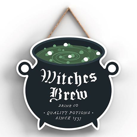 Witches Brew Cauldron Sign