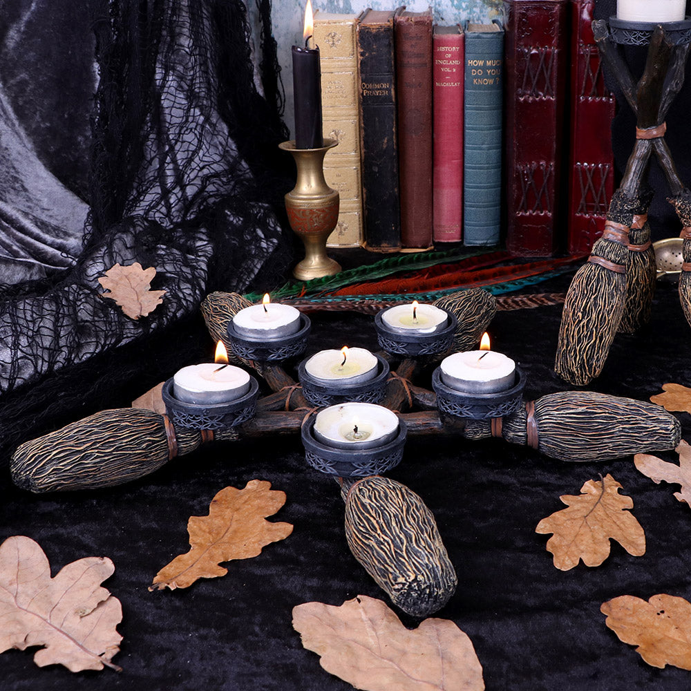 Broomstick Pentagram TLight Holder